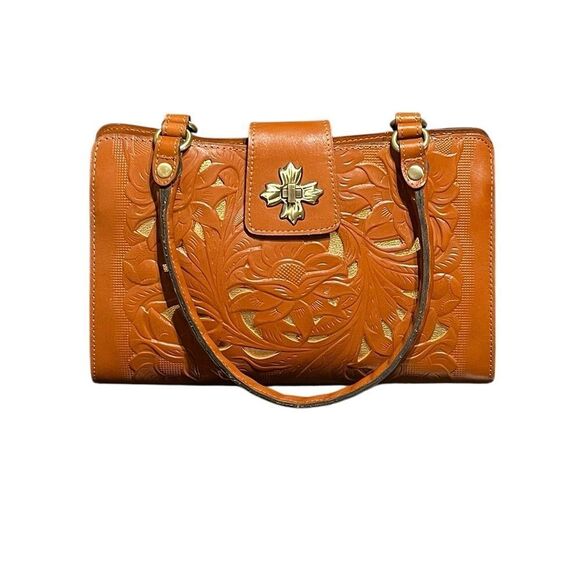 Patricia Nash Elegant Tan Rosina Leather Handbag, NWT - Picture 1 of 15